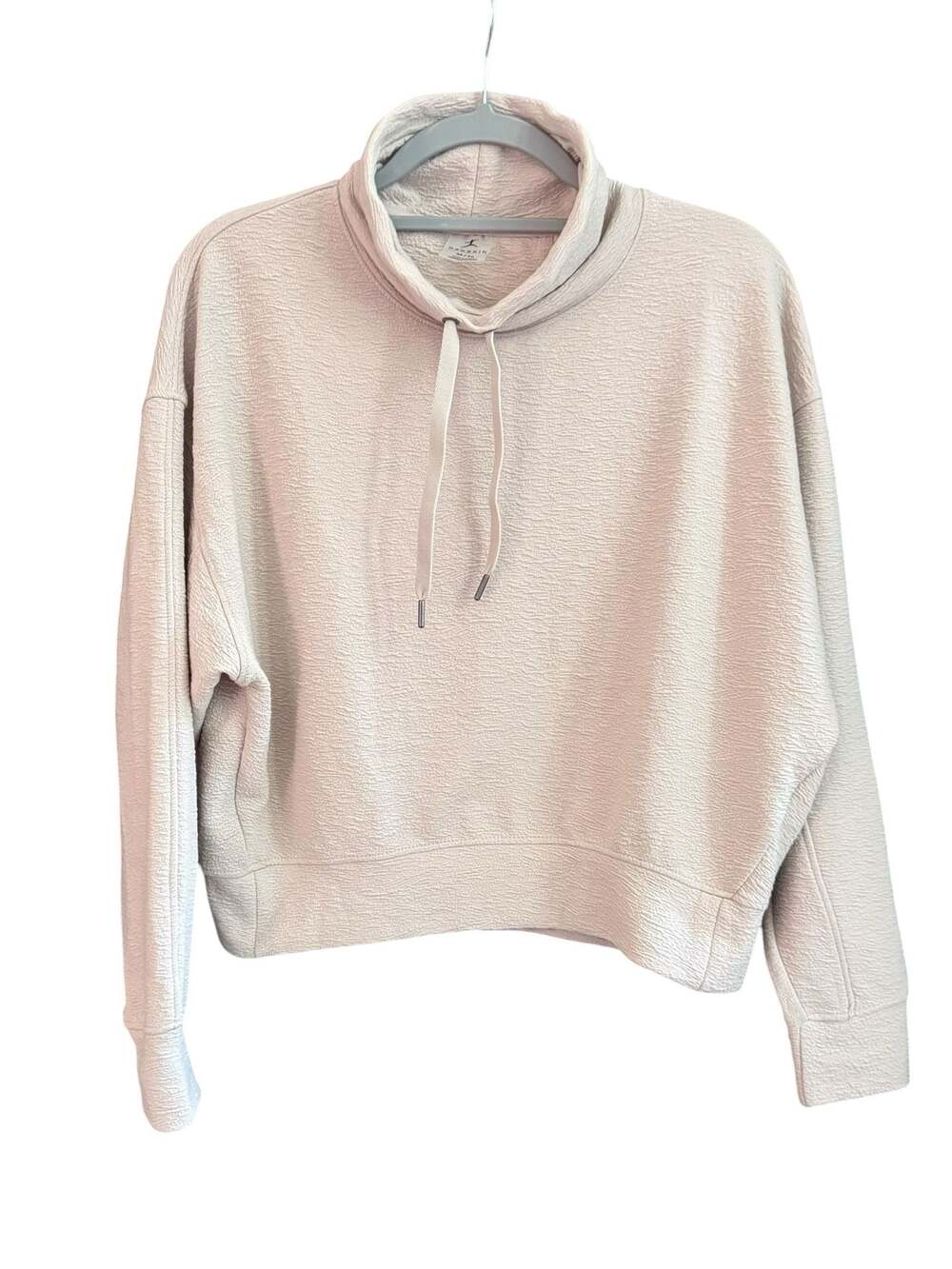 Danskin Funnel Neck Textured Pullover Sweatshirt in Atmosphere